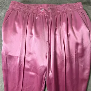 Cinq a Sept Pink Satin Adalie Pants‎ Womens M Cropped Drawstring Ankle Coquette thumbnail 7
