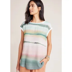 Anthropologie Tuscany Boatneck Tunic Top Women’s Size S Coastal Pastel Beachy thumbnail 2