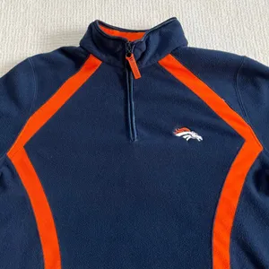 NFL Team Apparel Denver Broncos Pullover Fleece Sweater Womens Large Quarter Zip thumbnail 3