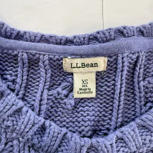 LL Bean Periwinkle Double L Mixed Cable Crew Neck Pullover Cotton Sweater XS Blue thumbnail 9