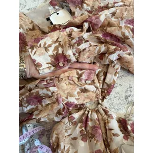 En Saison Lissandra Midi Dress Pink Floral Size Small NWT Long Sleeve Cut Out thumbnail 11