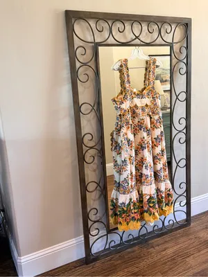 Farm Rio Hilo Stripes Sand Midi Dress Size Large thumbnail 6