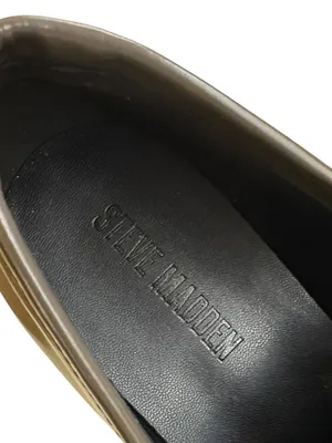 Like New Steve Madden Leather Madison Loafers Grey Size 8 thumbnail 3