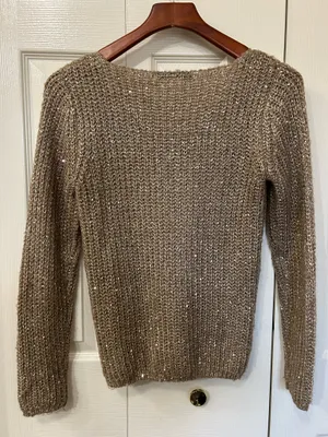 Tan sequin sweater Gold thumbnail 3