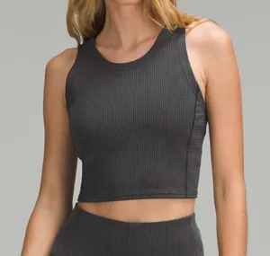 Lululemon Ribbed Softstreme Cropped Tank Top Black 8 thumbnail 1