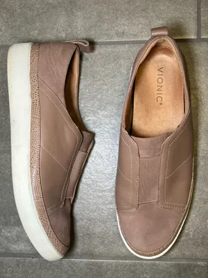 Vionic Zinah Neutral Leather Slip On Casual Comfort Sneakers Womens Shoe Size 10 thumbnail 2
