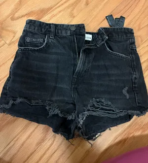 ZARA Black Jean Shorts thumbnail 1