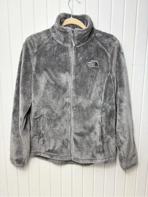 The North Face Women's Gray Plush Full-Zip Teddy Osito fleece Jacket‎ Size M thumbnail 1