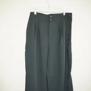 Halara Size Large Pants Black High Waisted Pleated Wide Leg Trousers Career thumbnail 2