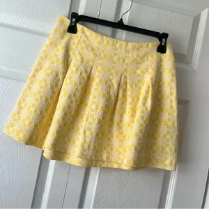 Lilly Pulitzer Leila Sunglow Yellow Daisy Chain Knit Jacquard Skirt Size 4 thumbnail 2
