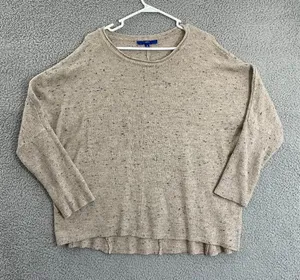 Apt.9 Sweater‎ Women XL Tan Speckled Casual Drop Sleeve Scoop Neck thumbnail 1
