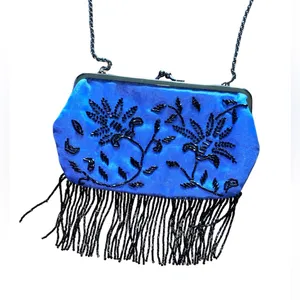 Cache satin hand beaded evening bag thumbnail 2