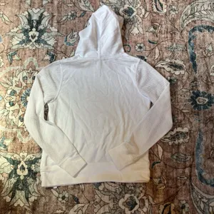 Ralph Lauren LRL Sweater Womens Large White Pullover Hoodie Thermal Waffle Knit thumbnail 8