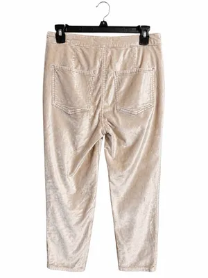 Free People champagne cream velvet cropped skinny pants Waist 28 nwot thumbnail 4