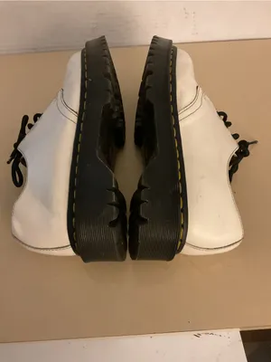 Dr. Martens women White Leather smooth Platform Oxfords shoes US 8 thumbnail 5