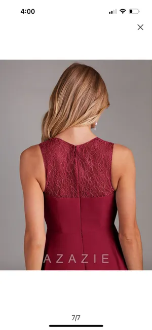 Azazie A-Line Burgundy Bridesmaid Dress thumbnail 4