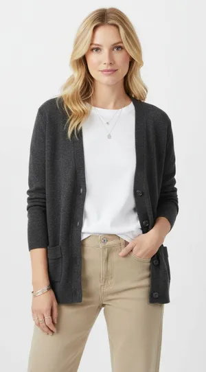 J Crew Wool Blend Dark Gray Button Up Long Sleeve Fitted Cardigan Sweater thumbnail 1