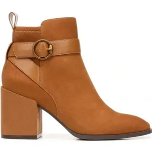 Vionic Tenley Ankle Boot Suede Leather Mid‎ Shaft Zip Closure Toffee 8M NIB thumbnail 2