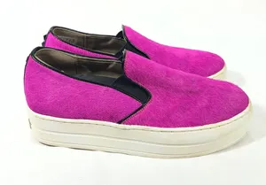 Skechers Rise Fit‎ Pony Hair Platform Sneakers Slip On Women 7 Hot Pink Fluffy thumbnail 1