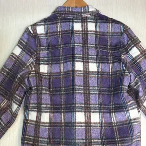 Sky to Moon Purple Plaid Button Down Shacket Jacket SM-J60002A Womens‎ small thumbnail 8