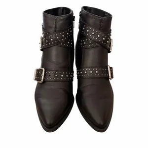 Steve Madden black studded rock leather Moto "Glori" boots women US 7M thumbnail 3