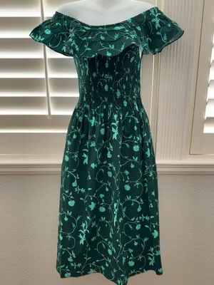 Hill House Home The Akilah Nap Dress Green Botanical Size XS thumbnail 3