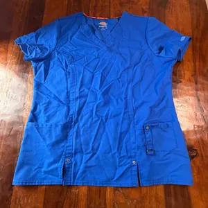 Dickies Xtreme Stretch Royal Blue V-Neck Scrub Top XL 82851 Womens thumbnail 1