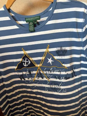 FINAL MARKDOWN Ralph Lauren Striped Tee with Nautical Flag Graphic PM thumbnail 2