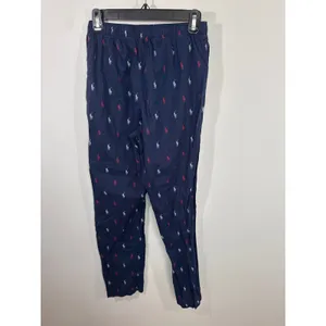 Polo Ralph Lauren Navy Pony Logo Pajama Pants Womens Small Sleepwear Lounging thumbnail 5