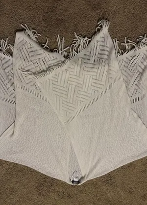 White knit Pancho thumbnail 1
