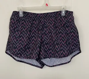 Old Navy Active Running Shorts Size M Black Colorful Print Brief Lined Pocket thumbnail 1
