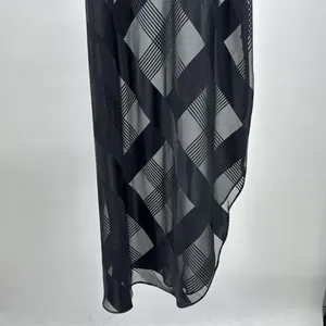 Black sheer silky asymmetrical M nightgown chemise sexy pajamas slinky vintage thumbnail 8