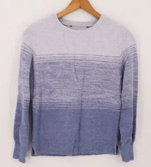 Ombre Gradient Crew Neck Sweater Womens Size S Purple Blue Soft Girl Coastal thumbnail 1