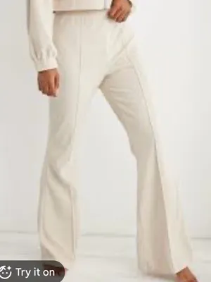 Aerie NWT Groove-On Rib Velour Flare Pants XL Short thumbnail 1