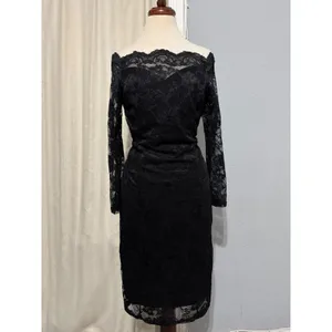 New MIUSOL Black Lace Off Shoulder Long Sleeve Bodycon Cocktail Goth‎ Dress M thumbnail 3