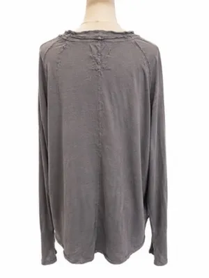 We the Free Gray Oversized Long-Sleeve Tunic Top with Thumbholes Size Medium thumbnail 3