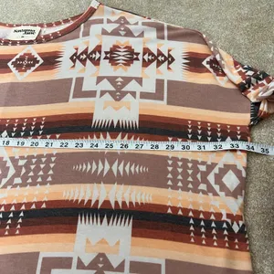 Savanna Jane Top Womens 3X Multicolor Aztec Oversized Dolman Long Sleeve Relaxed thumbnail 3