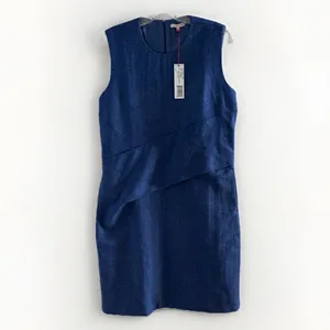 FRANCES VALENTINE Callista Wool-Blend Dress Blue NWT Large Chic thumbnail 8