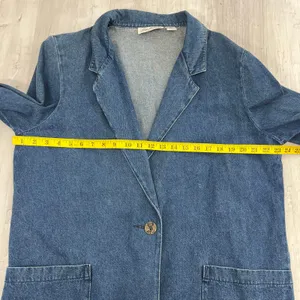Lisa Josephs Vintage Longline Cotton Retro Oversized Denim Jean Jacket Pockets thumbnail 9
