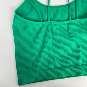 Colsie Brami Ribbed Bralette Women Size Small Green Stretchy Comfortable Strappy thumbnail 7