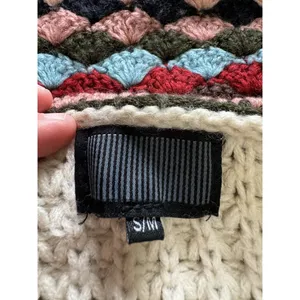Handmade Crochet Cardigan Women Open Front Size S/M Chunky Acrylic Cottagecore Bohemian‎ thumbnail 3