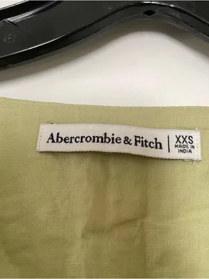 Abercrombie Sage Green Smocked Flutter Sleeve Top XXS Cottagecore Minimalist thumbnail 2