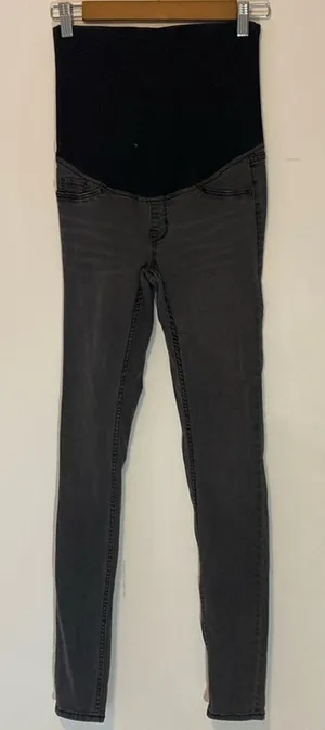 H & M Dark Gray Super Skinny Ultra High Rib Maternity Skinny Jeans Size 4 thumbnail 1