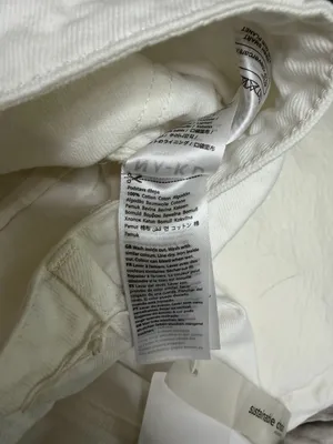 NWT NA-KD White Brown Trim Straight Leg Jeans thumbnail 8