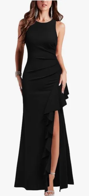 NEW Sleeveless Split Bodycon Mermaid Evening Cocktail Maxi Formal Dress M thumbnail 1