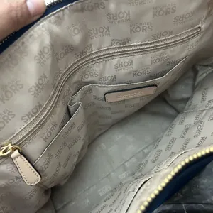 Michael Kors Deep Blue Saffiano Leather Over Shoulder Handbag with Gold Hardware thumbnail 12