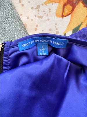 Walter Baker Cobalt Blue Mesh Sheath Cocktail Dress Sleeveless thumbnail 6