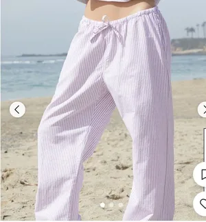 light pink striped linen brandy pants thumbnail 2