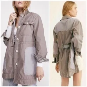 Free People We the Free Apollo Distressed Utility Jacket Size Small thumbnail 2