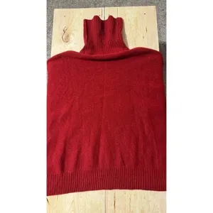 LOFT Womens Red Diamond Cable Knit Turtleneck‎ Poncho Sweater Size M/L thumbnail 4